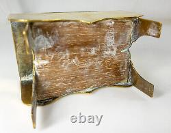 Table à abattants en laiton poli antique avec forme de tirelire sûre américaine