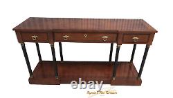 Table console en bois de placage burlé ébénisé de style Biedermeier néoclassique du XIXe siècle