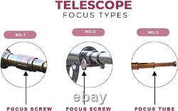 Télescope trépied en laiton poli antique, maître de port, réflexion maritime