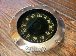 Vintage Polished Brass Us Navy Bureau Of Ships John E Hand Compass